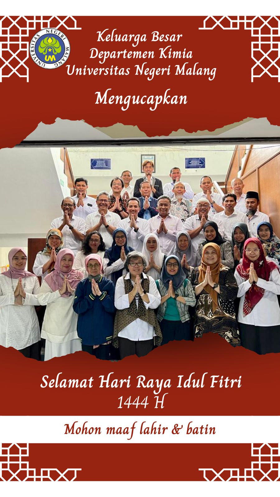 Departemen Kimia UM Mengucapkan Selamat Hari Raya Idul Fitri 1444 H