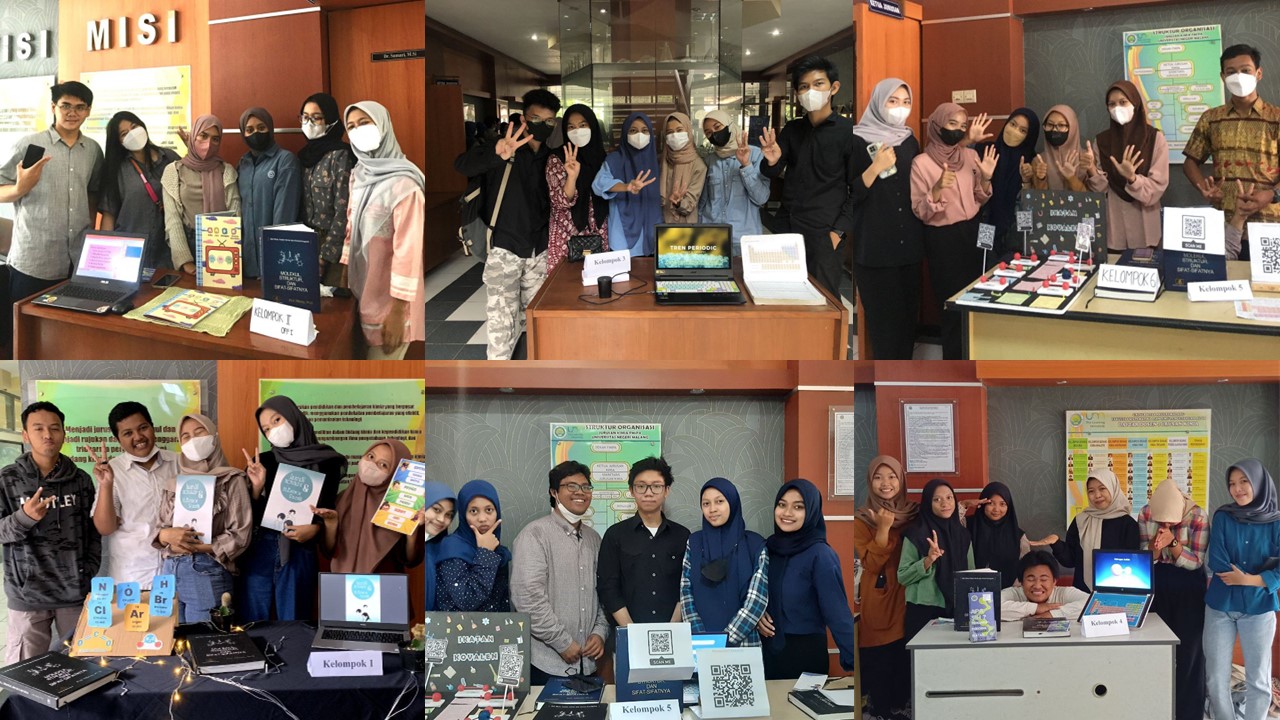 Pameran Produk Proyek Mahasiswa-Mahasiswa Kimia UM Angkatan 2022 dalam Matakuliah Struktur dan Ikatan Kimia