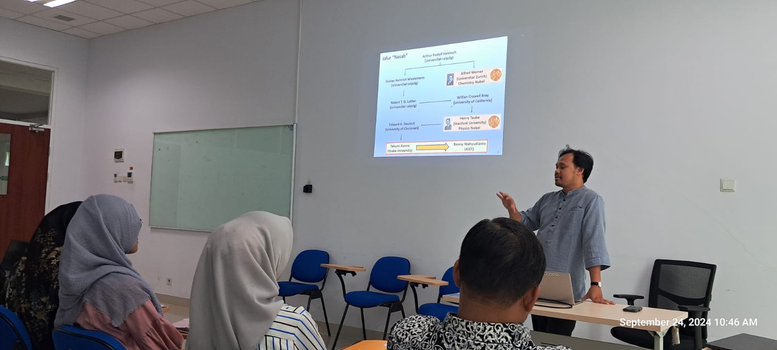 Mahasiswa UM Mendalami Penentuan Struktur Senyawa Anorganik Bersama Bapak Benny Wahyudianto, Ph.D dari AIST (Jepang)
