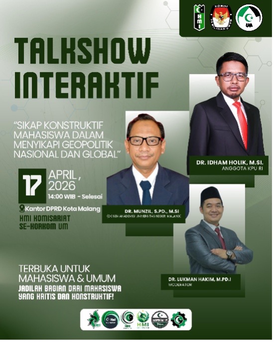 “Membangun Nalar Kritis Mahasiswa untuk Masa Depan Geopolitik Indonesia” HMI Se-Korkom UM Dorong Peran Konstruktif Mahasiswa di Era Global